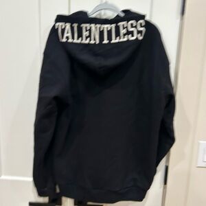 Talentless Black Hoodie with Bold White Logo